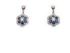 A pair of Sapphire & Diamond drop earrings