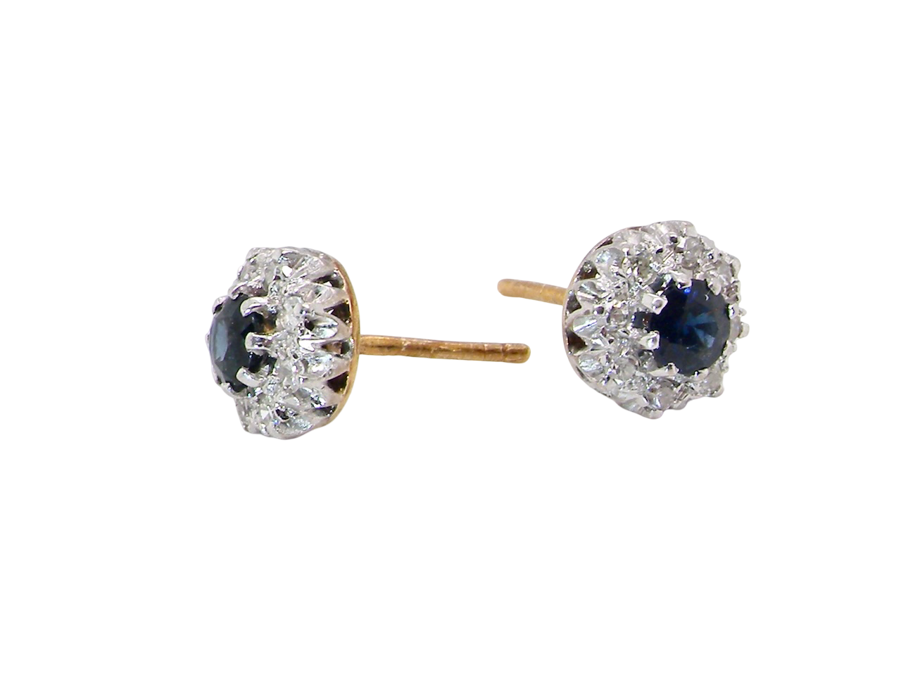 A pair of Sapphire and Diamond earrings
