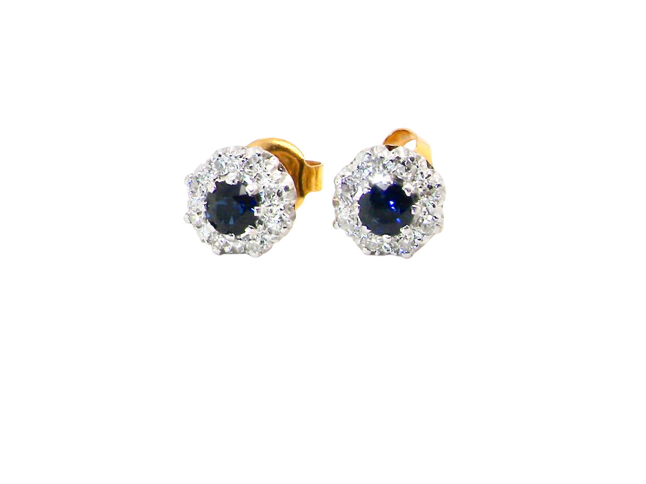 A pair of Sapphire and Diamond earrings