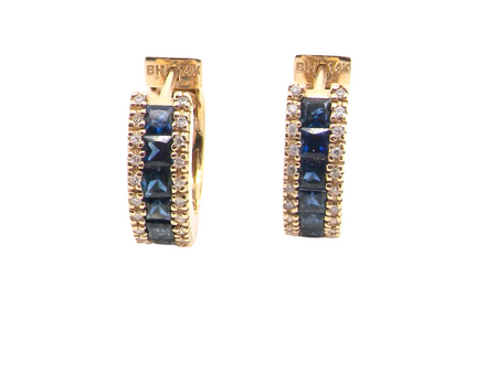 A pair of Sapphire and Diamond earrings