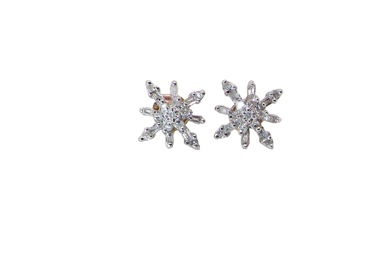 A pair of Snowflake Diamond Earrings