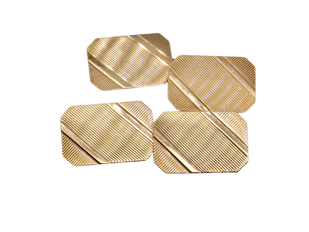 A pair of double link cufflinks. Each rectangular in shape, measure 18x12mm.&nbsp;