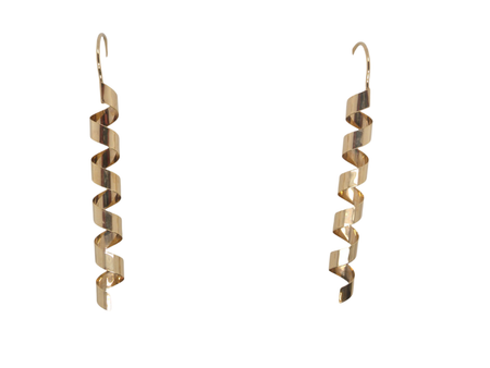 A pair of long drop 'spring' drop earrings