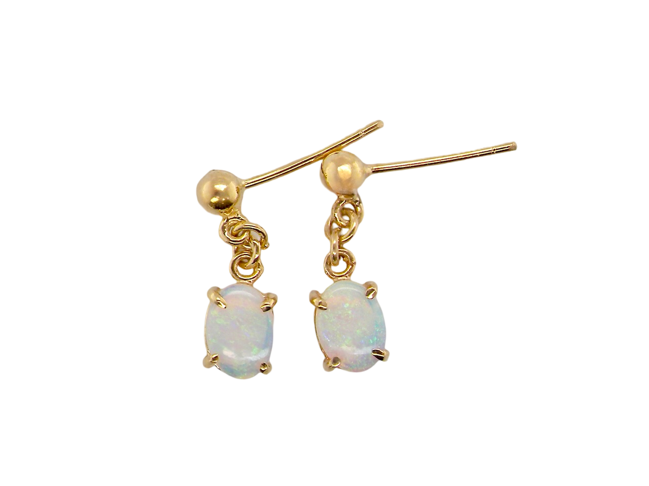 A pair of opal drop earrings