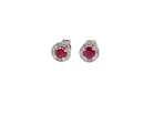 A pair of ruby and diamond earrings