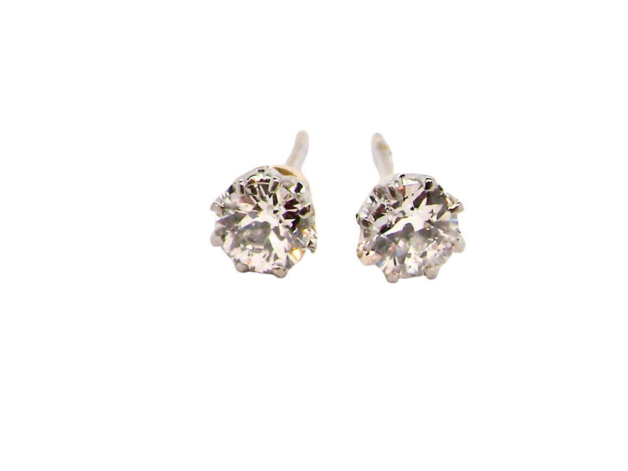 A pair of simple Diamond stud earrings