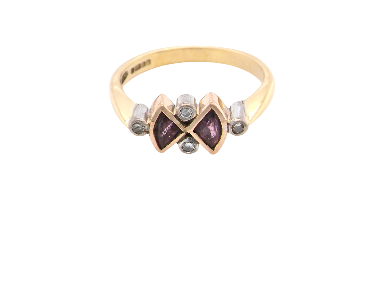 A pink tourmaline and diamond ring