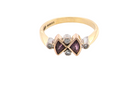 A pink tourmaline and diamond ring