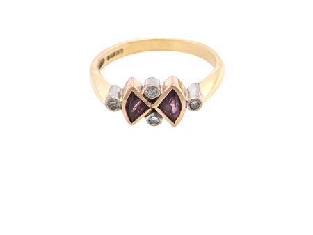 A pink tourmaline and diamond ring