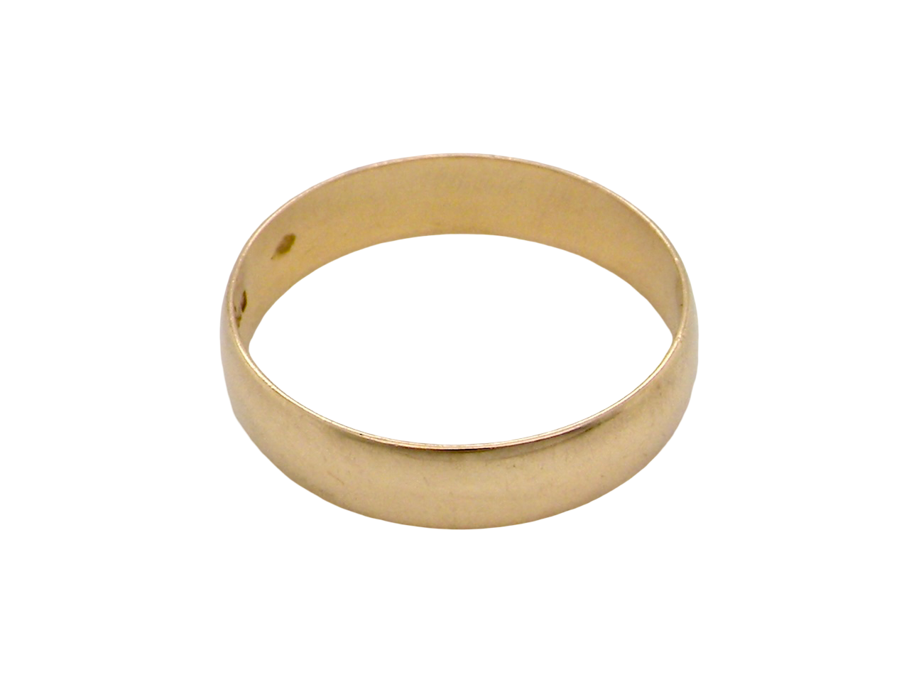 A plain 18 carat gold wedding ring