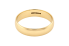 A classic yellow gold band ring with a smooth, polished finish and a flat profile, shown from a top-down perspective on a white background. The inside of the band features a '9K50' gold purity hallmark.
