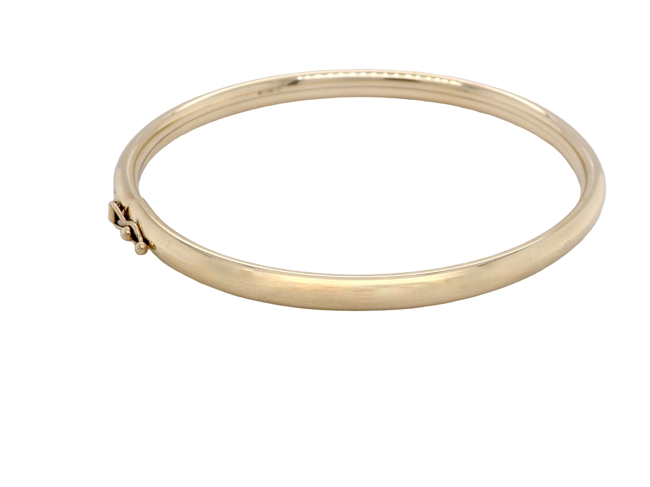 A plain 9 carat gold bangle