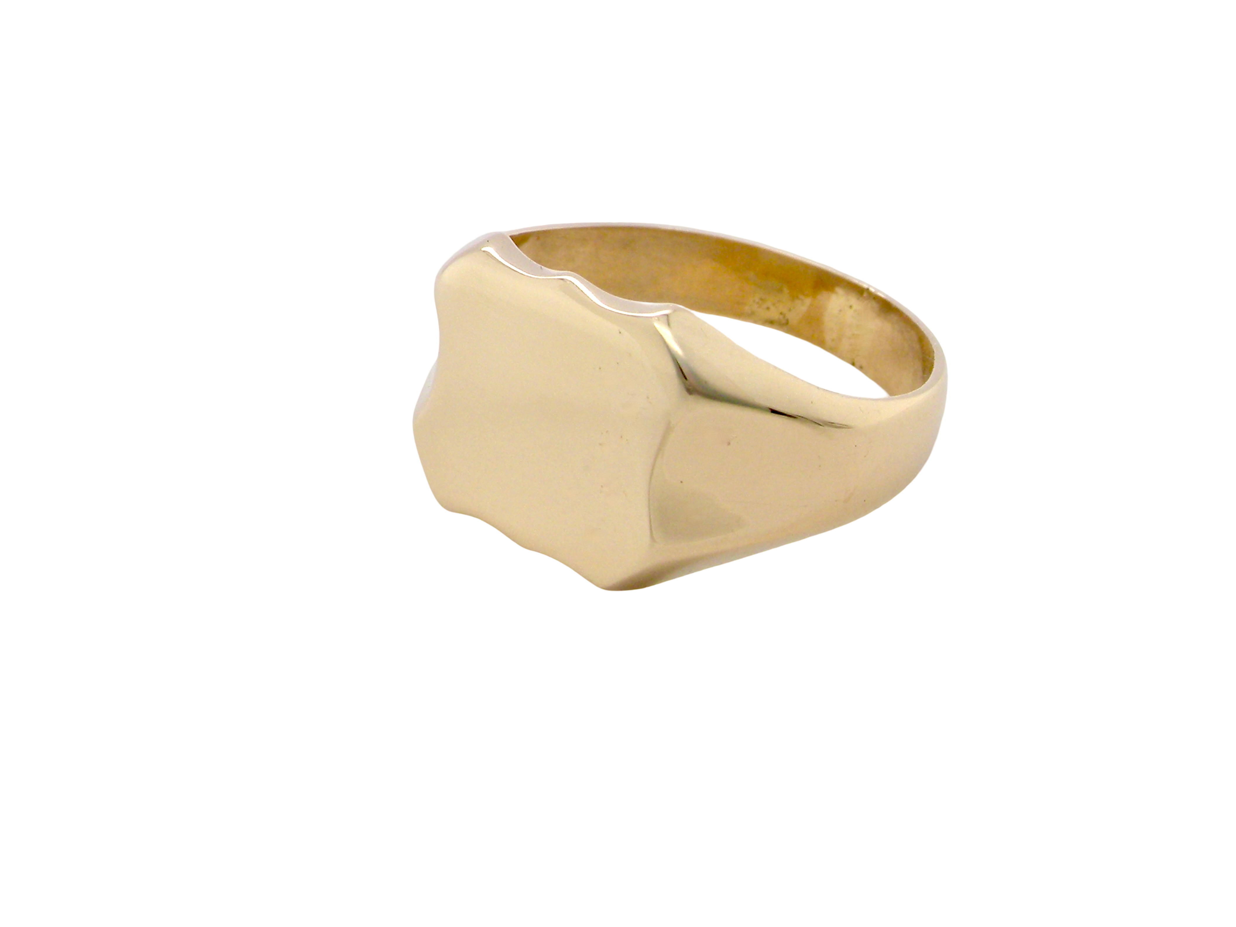 A plain 9 carat gold* gentleman's signet ring. Polished&nbsp; face 