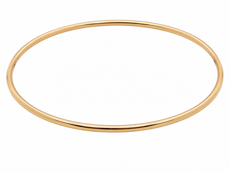 A plain 9 carat gold, solid bangle (formally known as a slave bangle) Weighs 7.3 grams, round wire profile, just under 2mm.