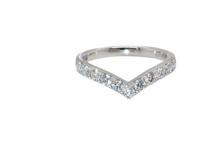 A platinum Diamond wishbone shaped ring