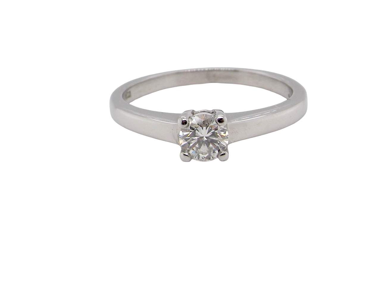 A platinum Solitaire Diamond Ring