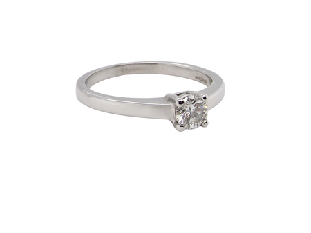 A platinum Solitaire Diamond Ring