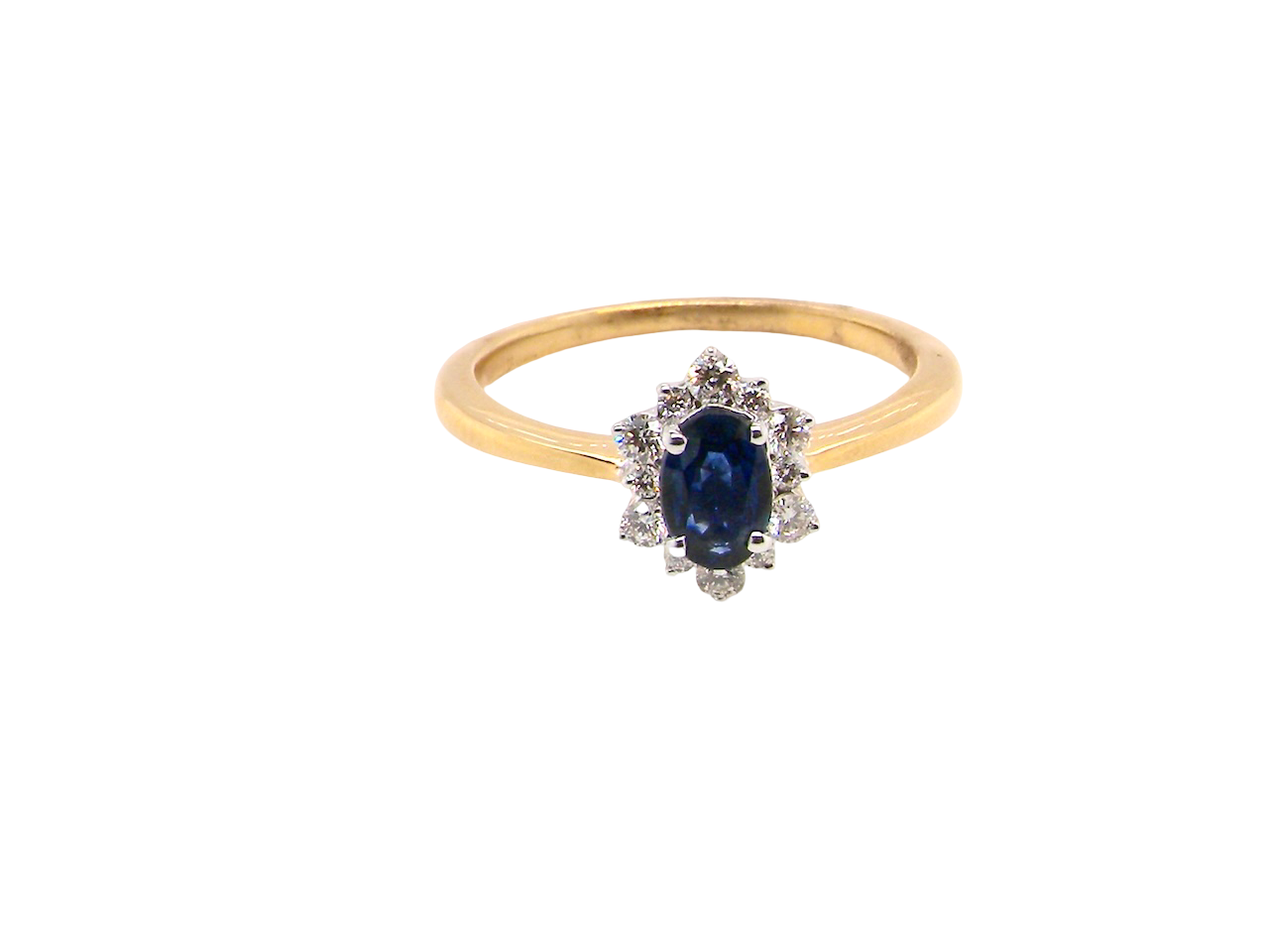 A pretty 18 carat gold Sapphire and Diamond ring