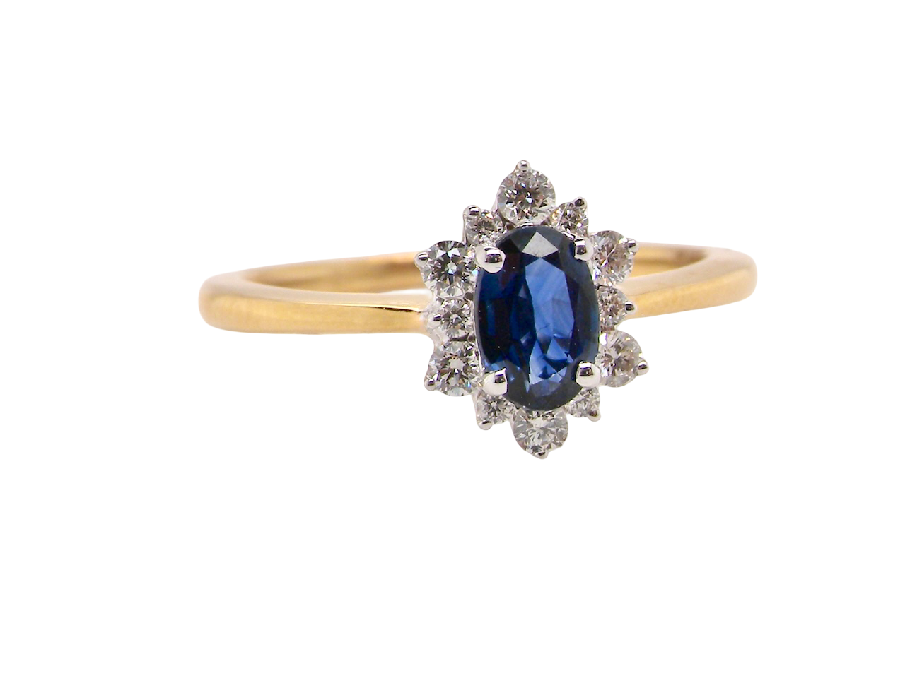 A pretty 18 carat gold Sapphire and Diamond ring