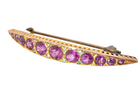 A pretty Victorian crescent shaped brooch. The principal stones are  garnets