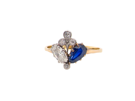 A pretty antique Sapphire and Diamond ring *RESERVED*