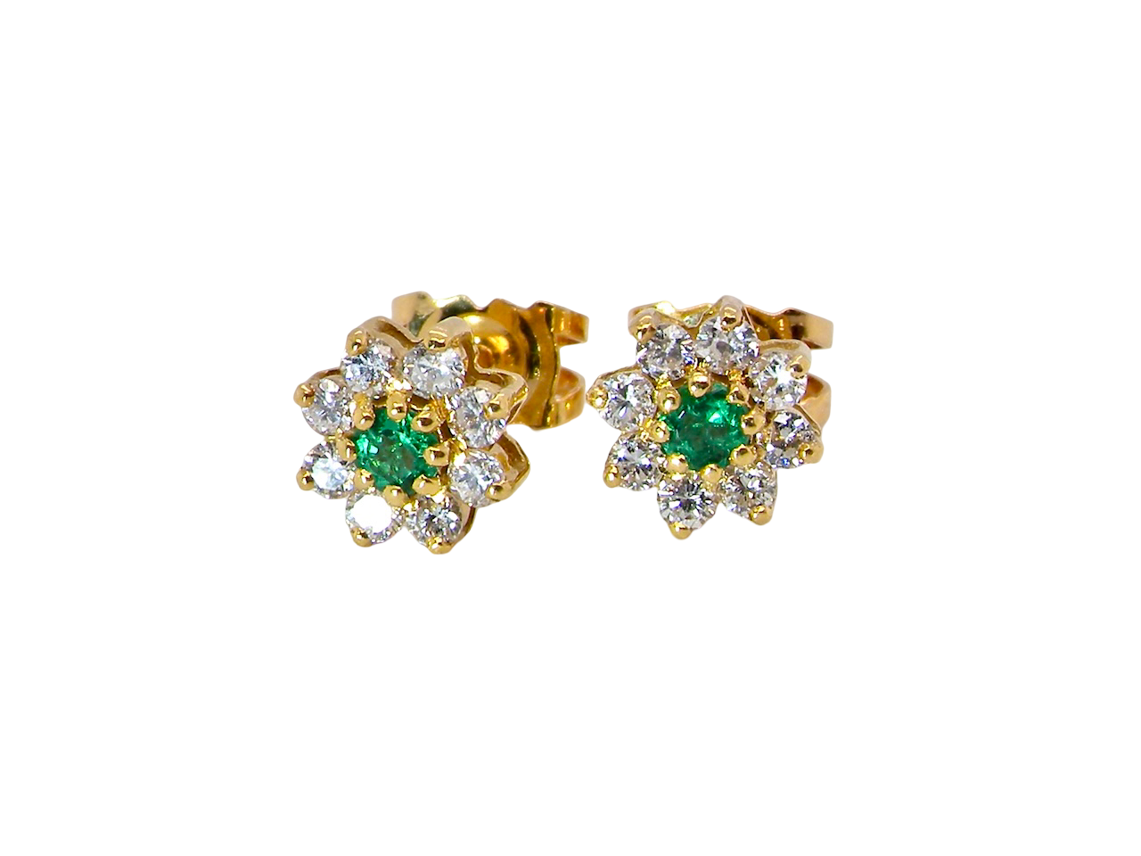 A pretty pair of Emerald and Diamond earrings