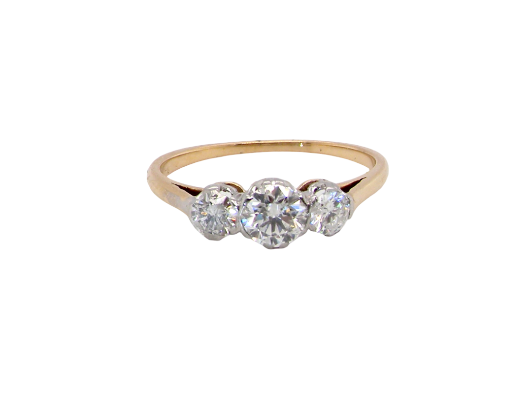 A pretty diamond trilogy ring