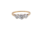 A pretty diamond trilogy ring