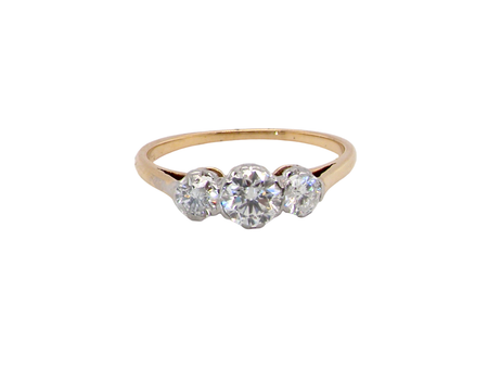 A pretty diamond trilogy ring