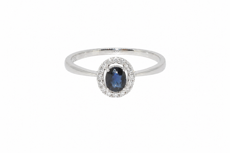 A sapphire & diamond cluster ring