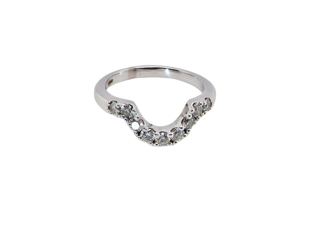 A shaped Diamond Wishbone Ring