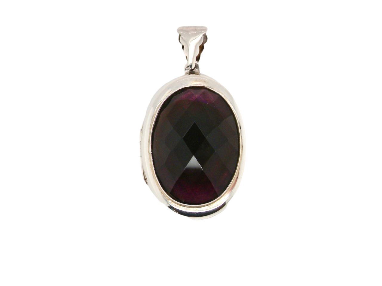 A silver Amethyst Locket