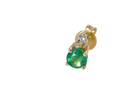 A simple pair of 9 carat gold stud earrings. emerald 