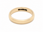 close view A simple yet highly traditional wedding . The D shape profile has been popular for decades and this ring at just under 4mm has a substantial weight of 3.8grams.

