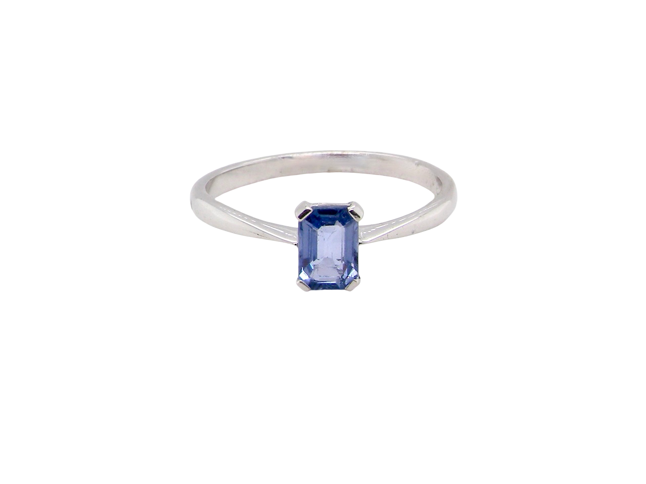 A solitaire Sapphire ring