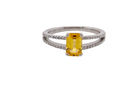 A Yellow Sapphire and Diamond ring