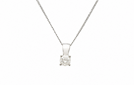 A solitaire diamond pendant