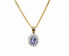 A tanzanite and diamond cluster pendant 