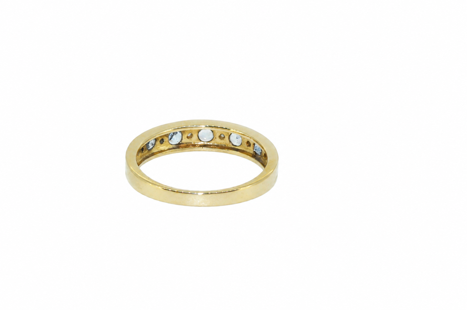 Tanzanite and diamond eternity ring rear view