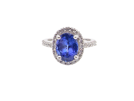 A tanzanite and diamond cluster ring