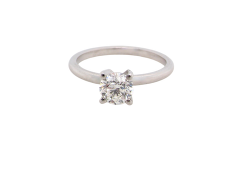 A platinum three quarter carat solitaire Diamond Ring