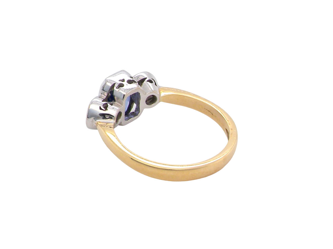 A three stone Sapphire and Diamond ring