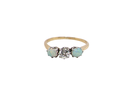 A vintage Opal and Diamond ring