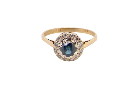 A traditional 1980s Sapphire and Diamond Ring