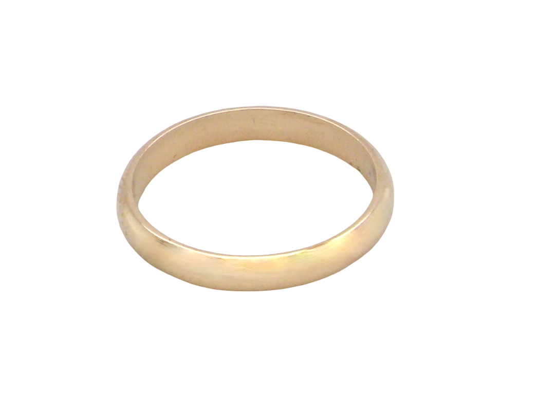 A simple gold band ring with a smooth, polished finish, shown on a plain white background.