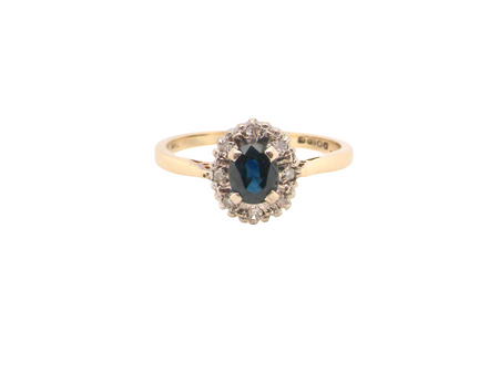 A traditional Sapphire and Diamond Ring