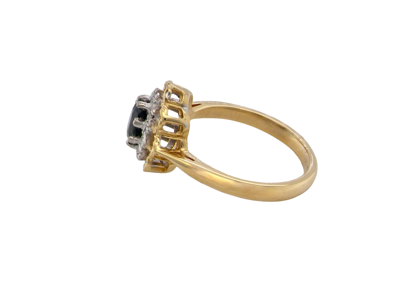 A traditional Sapphire and Diamond cluster ring