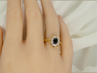 A traditional Sapphire and Diamond cluster ring