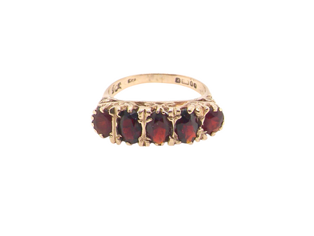 A traditional garnet dress ring