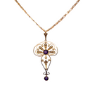 A truly beautiful Edwardian period. This elegant piece typifies the glamour of the period, set with pearls and amethysts.